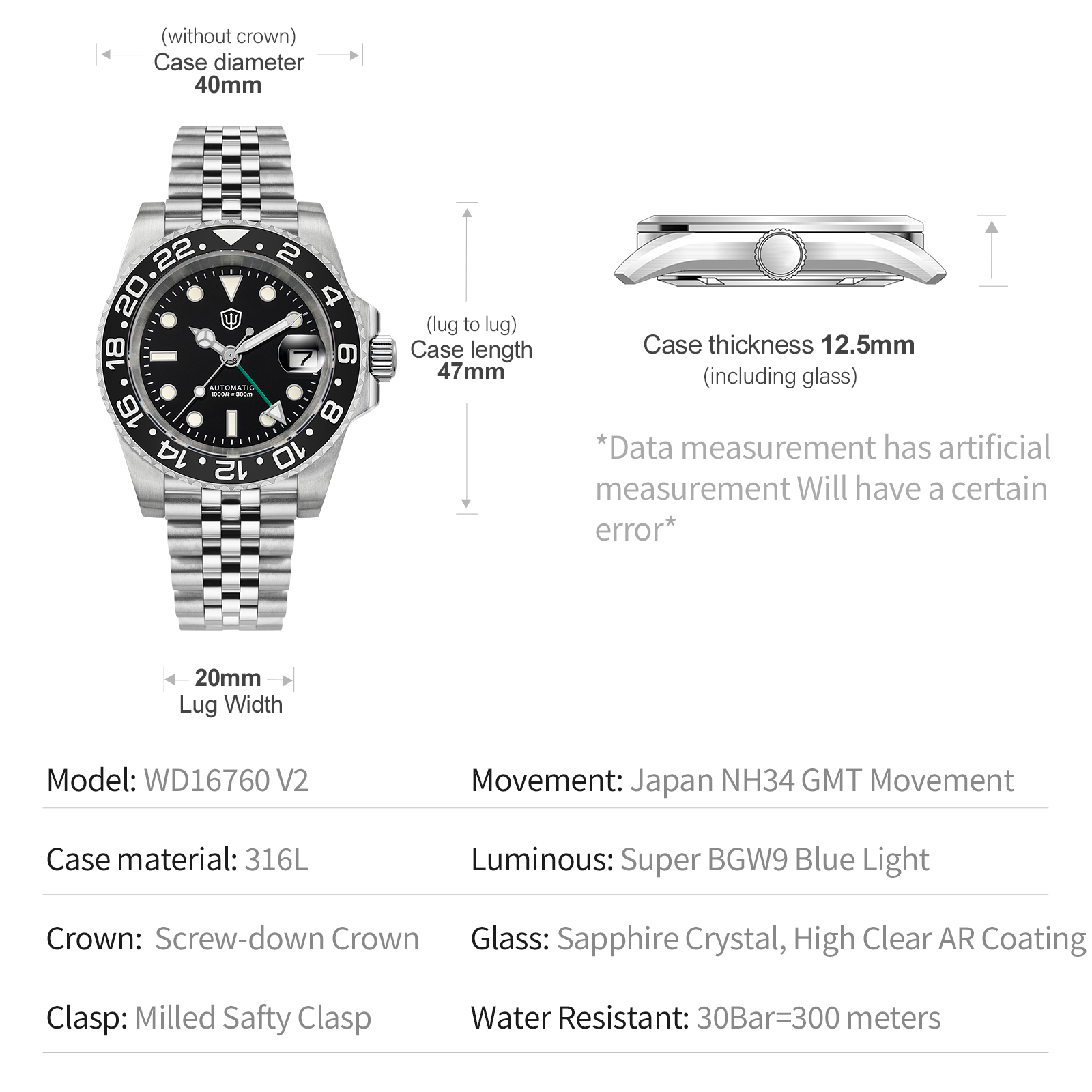 Watchdives NUOVO WD16760 V2 NH - Rolex Watch Datejust recensione e prezzo